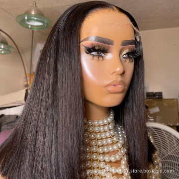 Cheap Raw Brazilian Virgin Human Hair Short Bob Straight Wig Full Lace Frontal Wig Hd Lace Front Wigs Human Hair For Black Women